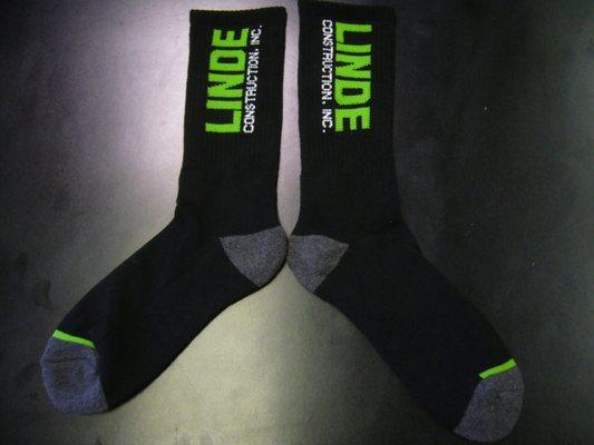 Linde Construction. American Made Crew Socks.