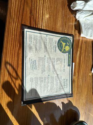 Menu front