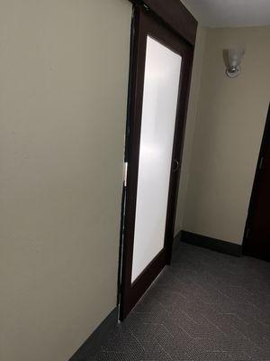 Poorly sealed frame when bathroom door is closed.