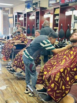 Our Barbers Providing Top Quality & High Precision Haircuts & Beard Trims.