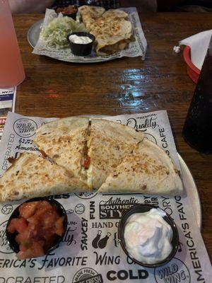 Yummy chicken quesadilla!