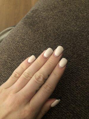 my nails after 4 weeks + a couple days!! No chips, just grown out obviously. I switched to dip per Selena's recommendation