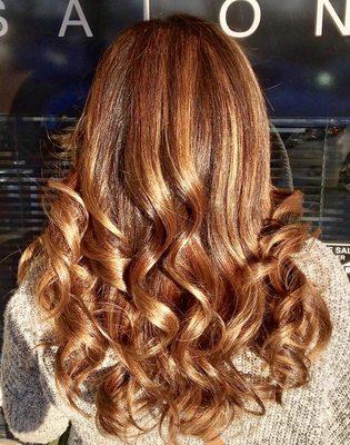 Balayage coppers and golds