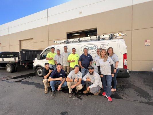 Meet our exceptional team proudly standing in front of our work truck, ready to provide top-quality HVAC services.