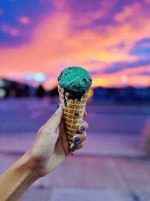 Single Scoop- Mint Monster + Dark Matter Brownie Batter