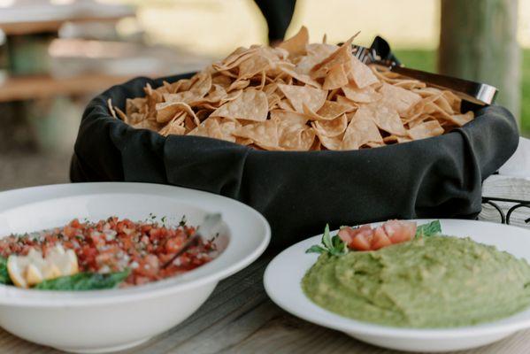 Homemade chips and salsa bar