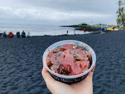 Poke on Black Sand Beach