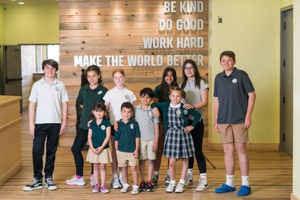 Aspen Academy students represent the values: Be Kind. Do Good. Work Hard. Make the World Better.