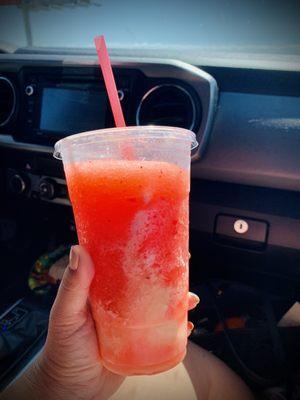 Strawberry slush float-  *Not on menu  Ask for a strawberry slushy with a scoop of vanilla ice cream. *The ice cream is an added fee.