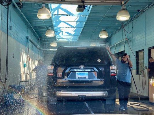 Get a car wash - free rainbow