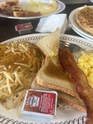 Home fries toast and bacon