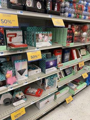 Christmas section is 50-75% off 12.26.21