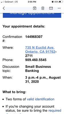 Appointment reminder email