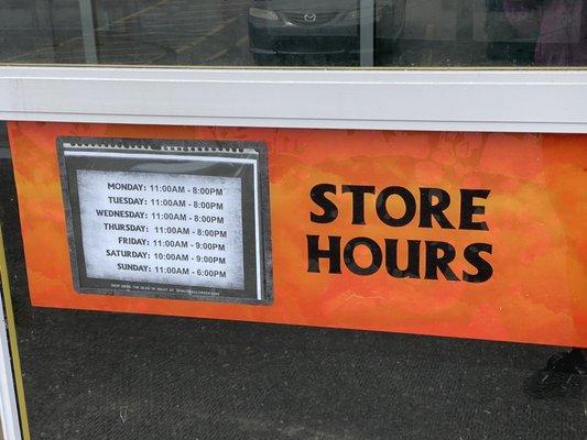 Store hours