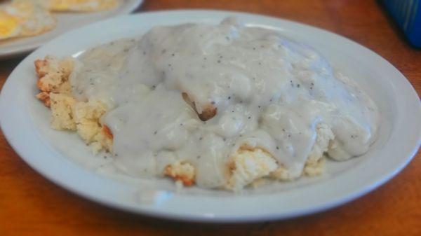 Ginormous Biscuits & gravy...this is a half order!