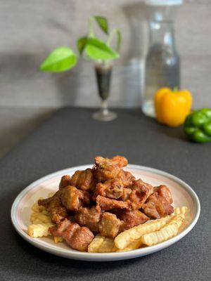 Pork Ribs with smacked garlic