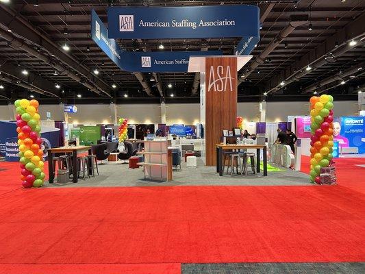 Balloon Decorations, 80's themed Balloon Columns for American Staffing Association Conference, MGM Grand  Las Vegas