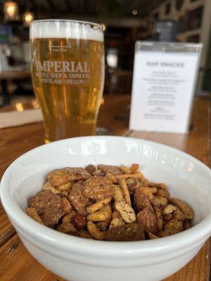 Beer and mixed nuts