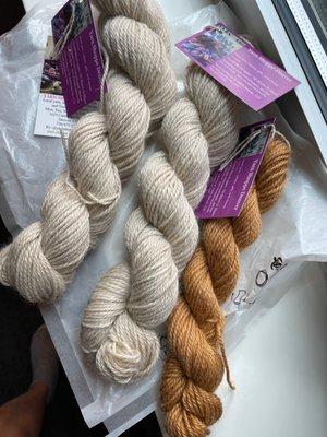 Local artisan's. yarn - 100% recycled poly