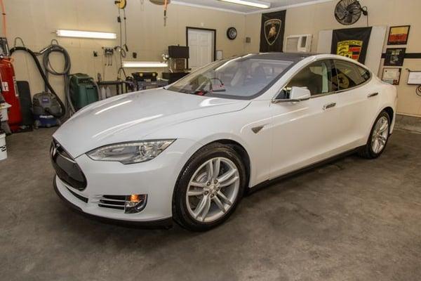 Tesla at Status Auto Detailing