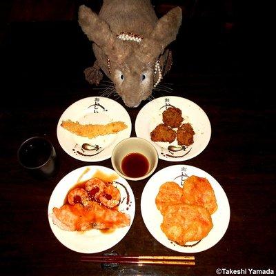 Wasabi (7222 18Ave). Japanese buffet dinner. Hot appetizers. Dr. Takeshi Yamada and Seara (Coney Island sea rabbit) 2018