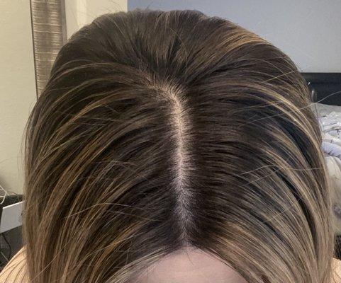 Uneven roots and noticeable harsh line