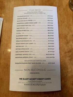 Beer List