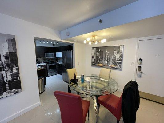 View from Living Room towards kitchens