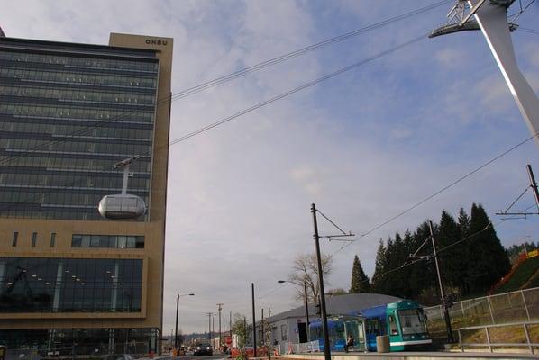 Center for Health and Healing (CHH), Portland Aerial Tram, and the Portland Streetcar