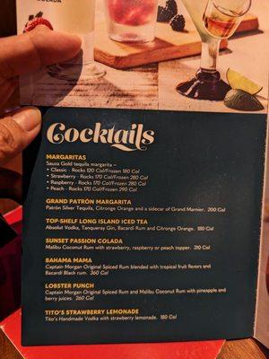 Some of the cocktails