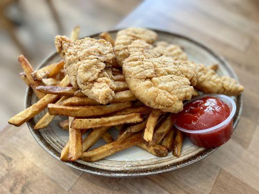 Chicken Tenders with Fries off of the Kid's Menu