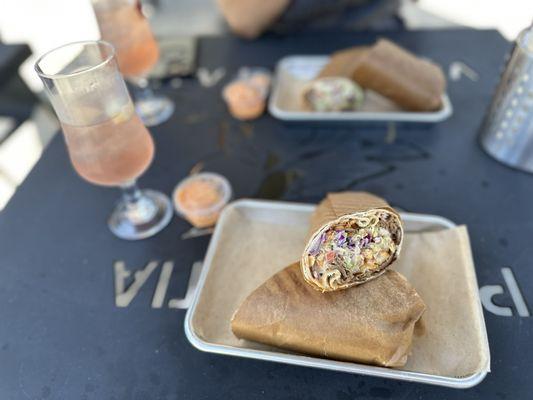 Street Cart Doner with Beef & Lamb and a glass of Sangria.