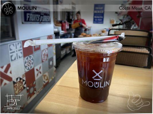 Moulin @ The OC Mix - Iced Black Coffee... 'And a small treat with my order. (On top lid)