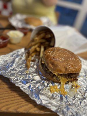 burger and fries