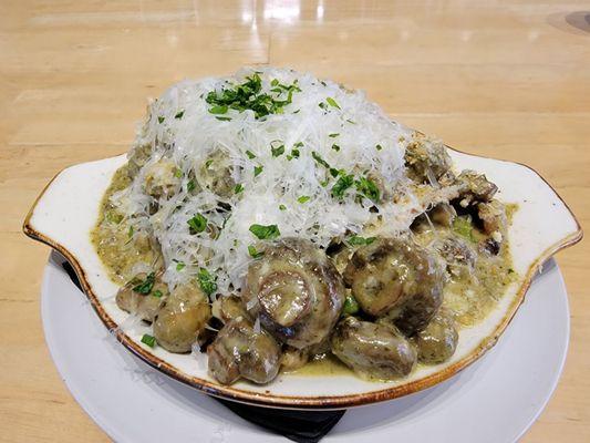 Mushrooms carbonara