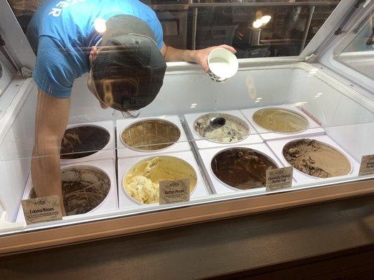 Nice variety of ice cream flavors