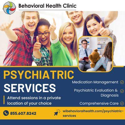 We provide personalized psychiatric services for children (ages 7+) and adults.