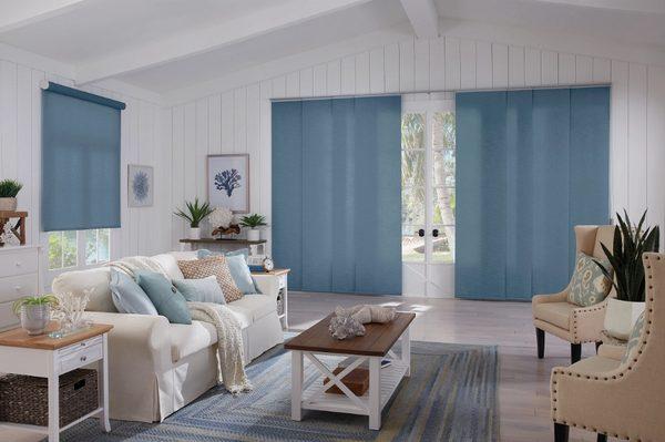 Roller Shades with Matching Sliding Panels