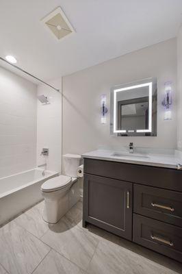 Updated Hall Bath With Led Mirror