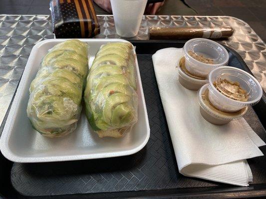 Avocado tofu spring rolls