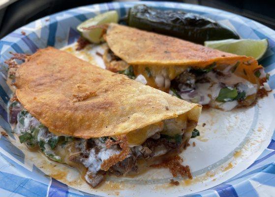 Quesatacos (1 birria & 1 asada)