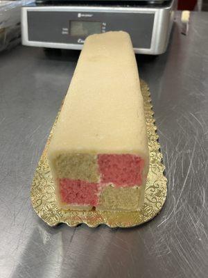 Battenberg cake custom made with marzipan cover!