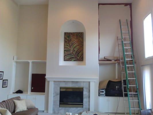 In this project, the client wanted specific walls painted..