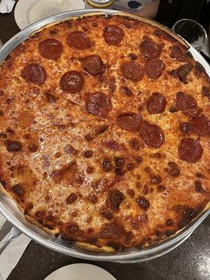 Pepperoni and plain pizza