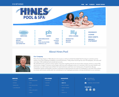 Hines Pool Custom Website