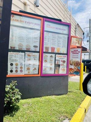 Drive-thru menu