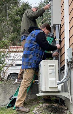 Our electricians Mike and Brian in action