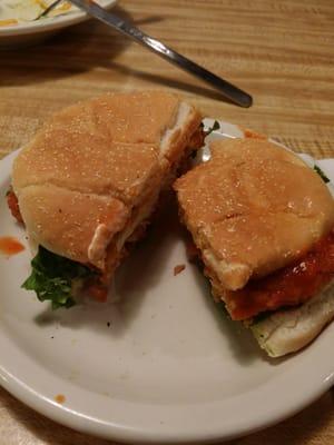 Buffalo Chicken Sandwich (juicy not dry chicken and so good)