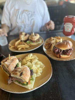 Grilled Grass Fed Steak Sandwich and hot chicken sandwich was delicious