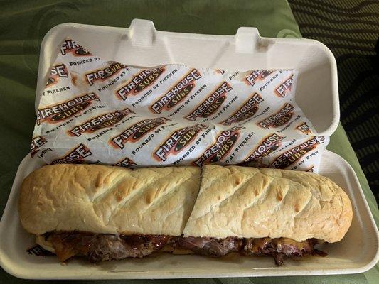 Smokehouse Brisket with Garlic bread... still not quartered...